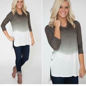 NWOT Ombré High Low Top